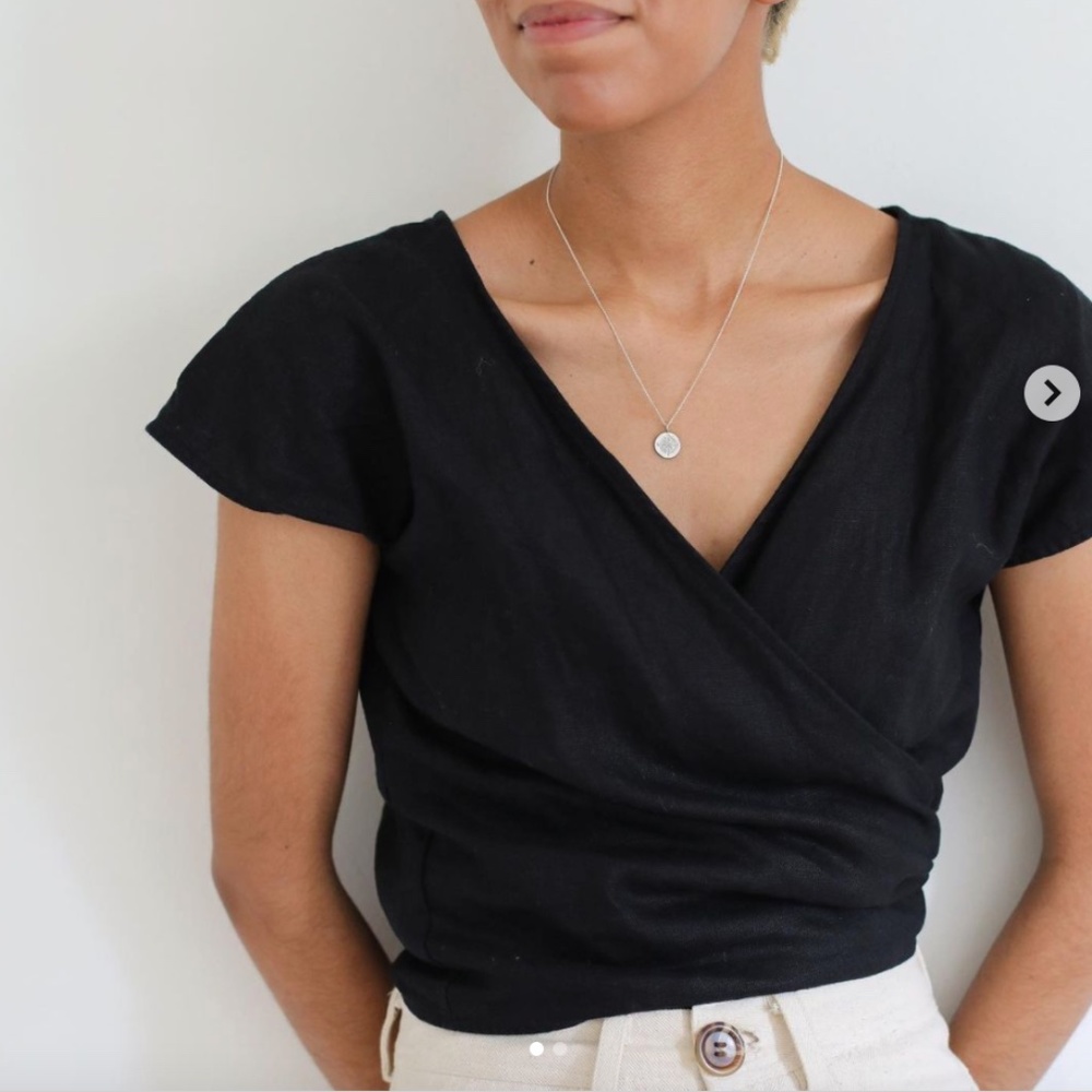 Free Label Franni Linen Wrap Top